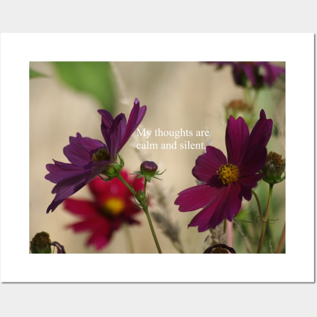 calm and silent mantra flowers Wall Art by Dok's Mug Store